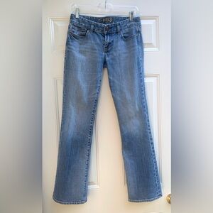 EXPRESS Jeans WOMENS Size 4R Blue Denim Stretch Mid Rise Y2K Straight Cut